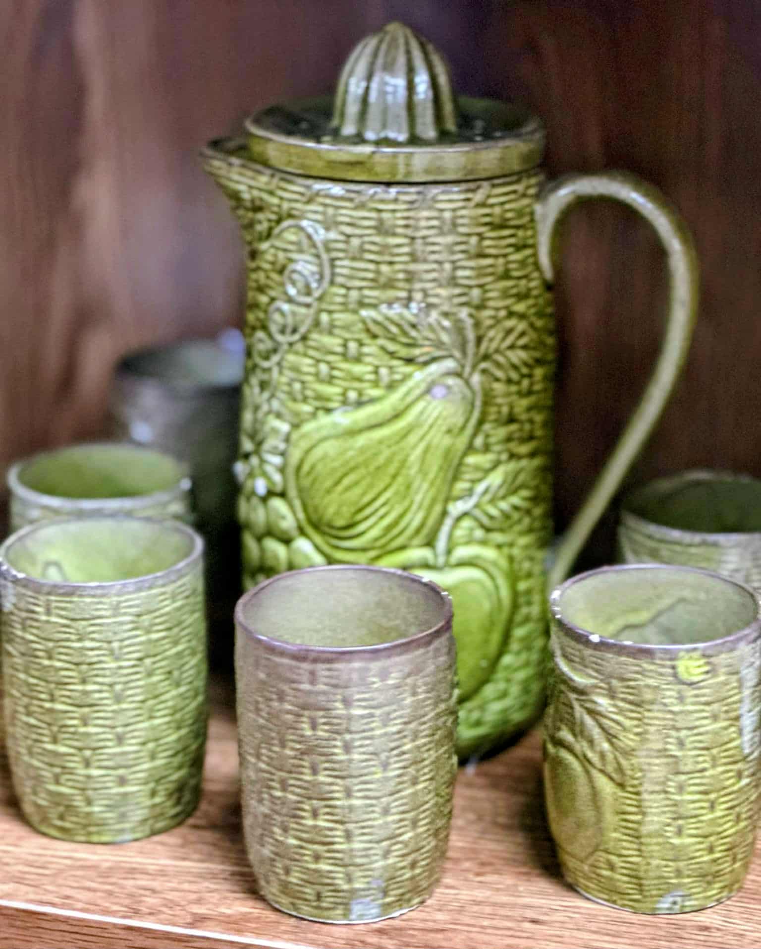 Green Pear Pitcher Set